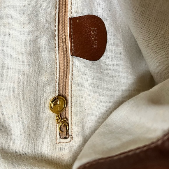 Gucci 2 Way Bag 2 optional handles , bamboo handle, interior clean Vintage 1988 - Picture 6 of 16